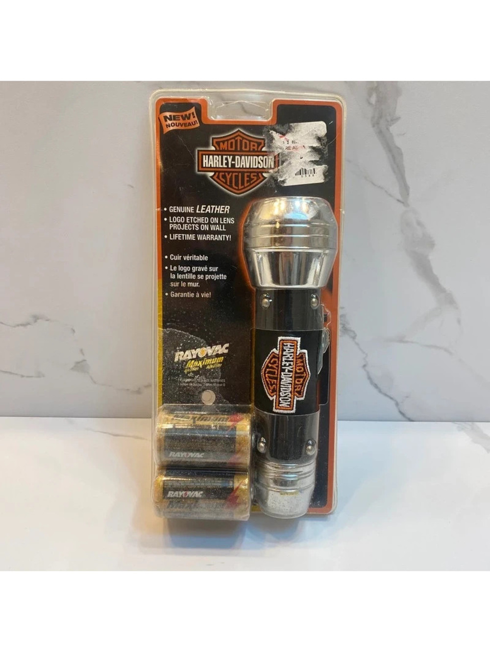 Vintage Rayovac Harley-Davidson Leather-Grip Flashlight (BIN 3)